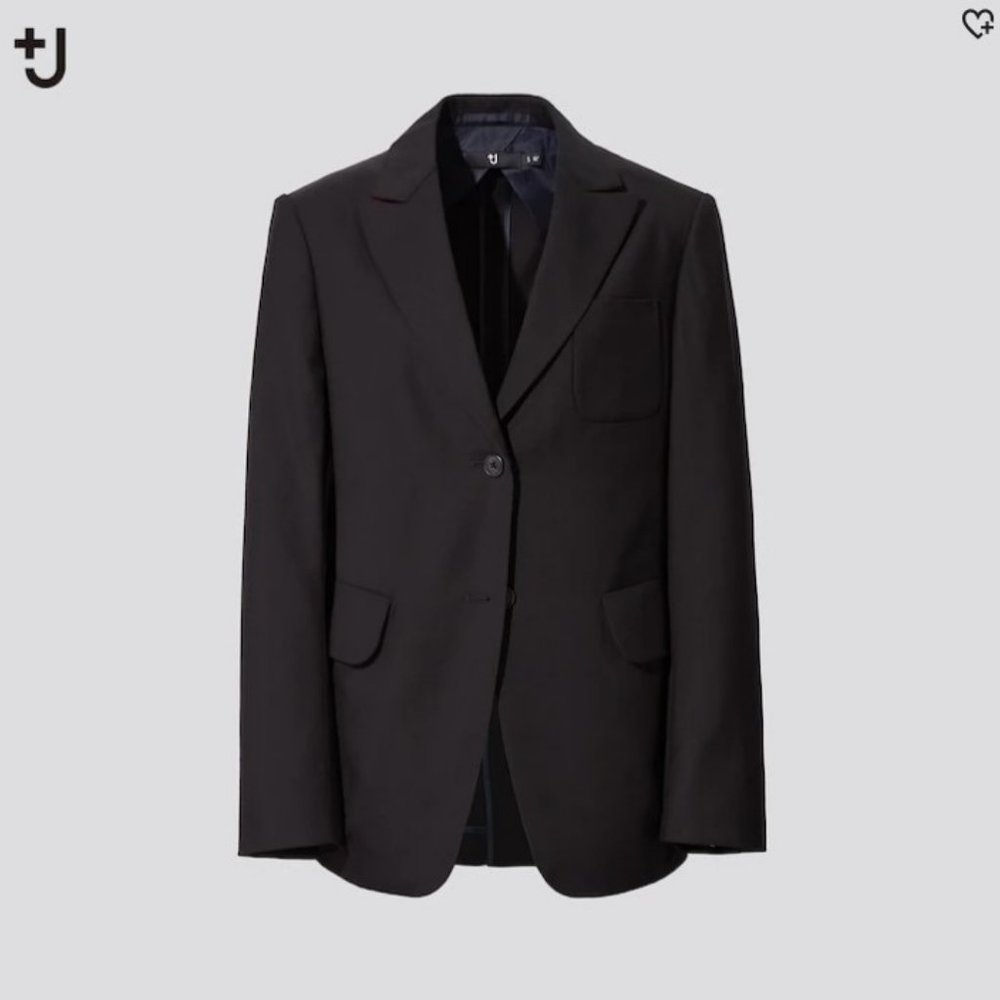 Uniqlo +J Jill Sander Black Wool Tailored Blazer Jacket M NEW
